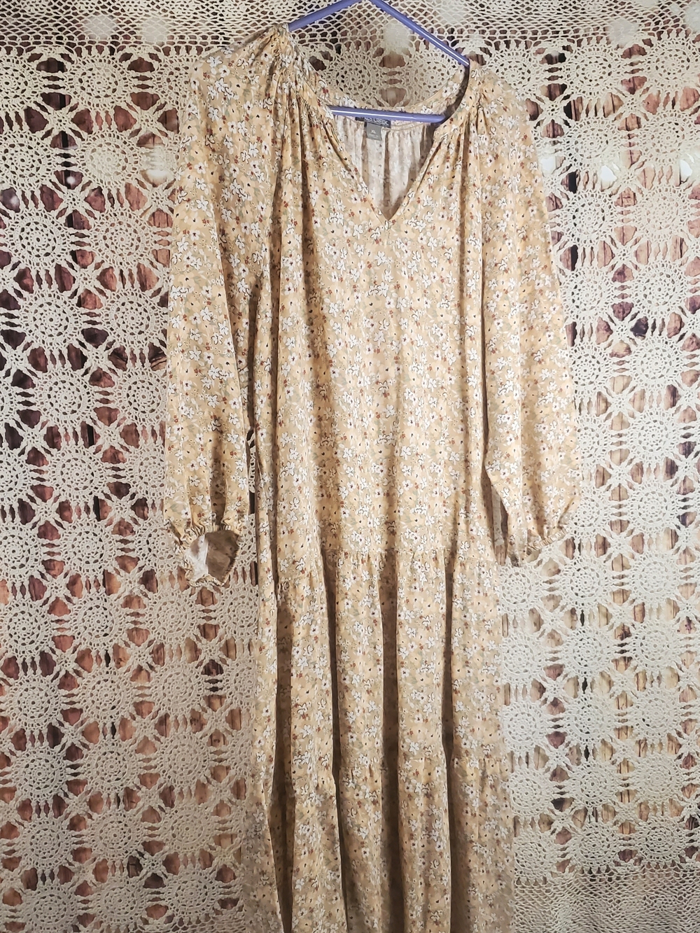 Falls Creek Peach Floral V-Neck Maxi Dress